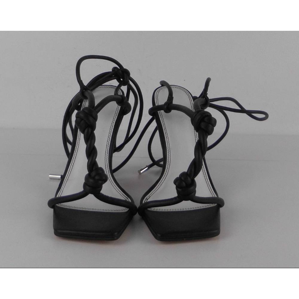 ASOS Square Toe Strappy Heels Black Size: 4 For Sale in London | Preloved