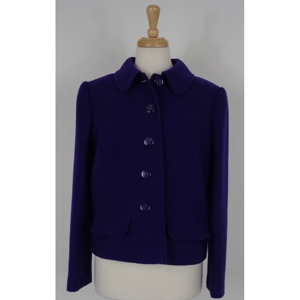Country Casuals Wool Coat Purple Size: 14 For Sale in London | Preloved