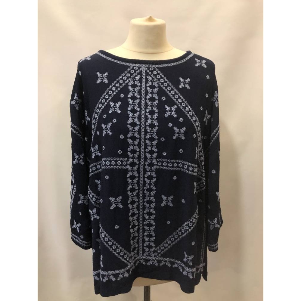 Monsoon Embroided Ladies Top Navy Blue Size: M For Sale in West Wickham ...