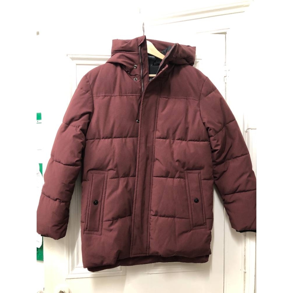 M&S Marks & Spencer Thermowarmth Puffer Coat Burgundy Size: S | Oxfam ...