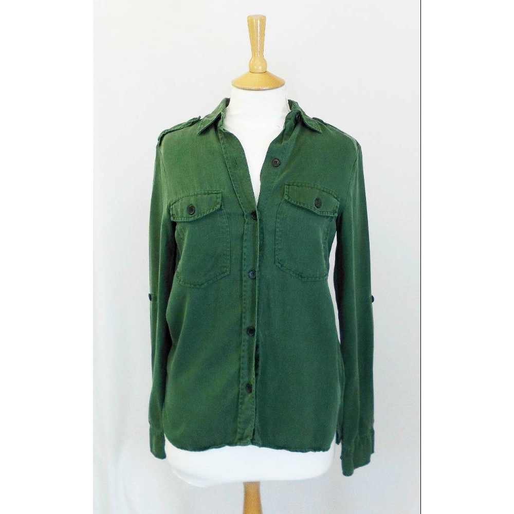 Zara Woman Ladies' Long-Sleeved Shirt Dark Green Size: XS | Oxfam GB ...