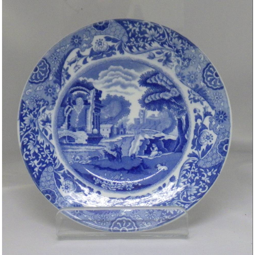 Preview of the first image of Spode - Blue/White "Italian" - 1 x Tea/Side Plate (Smooth Rim) - 6.5" diameter.