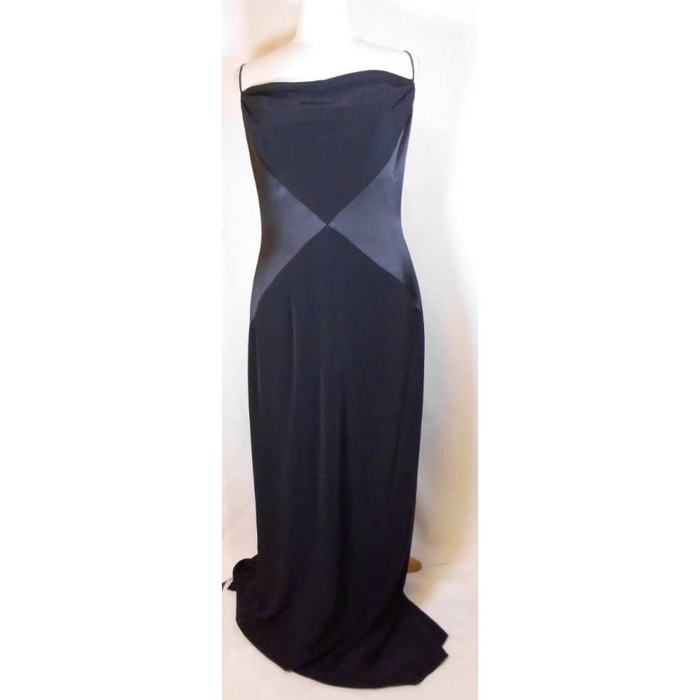 Simon Ellis Long Strappy Evening Dress Black Size: 16 | Oxfam GB ...